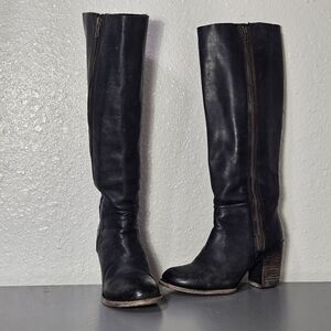 Vintage Freebird By Steven "Beau" Black Leather Knee High Boots